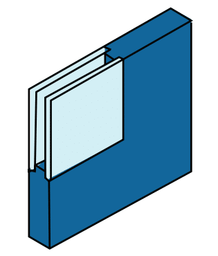 Diagram of sanitary flush double glazing