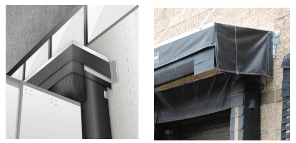 Trailer top seal automatically pushes down across the full width of the trailer top, ensuring complete protection against water entering the dock area. 
